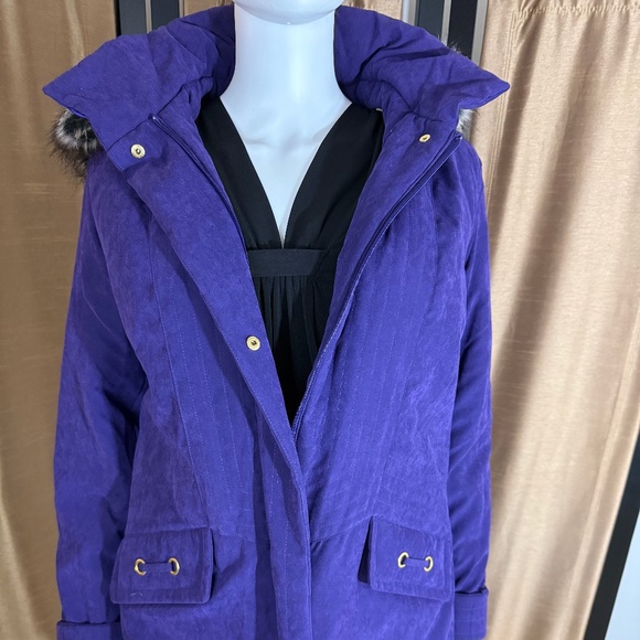 Studio Works Hooded Jacket Coat with Removal Hood with Fur Trim size S - Picture 2 of 14